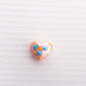 Hand Drawn Acrylic Heart Beads 19.4x17mm Pastel Faceted 5pcs 9
