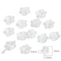 Transparent Flower Acrylic Beads 15x18mm Iridescent Pastel 40pcs 6