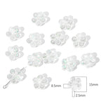 Transparent Flower Acrylic Beads 15x18mm Iridescent Pastel 40pcs 6