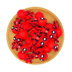 Silicone 3D Focal Beads Deadpool Red Suit Crossed Swords 2