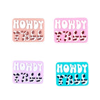 Silicone Focal Beads Howdy Yall Cow Print Lettering 20pcs