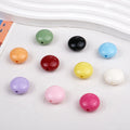 17mm Flat Round Acrylic Beads Assorted Solid Colors 100pcs