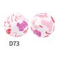 15mm Silicone Beads Rhombus Printed Design 50pcs 38