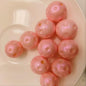Pink 20mm Golf Ball Style Bubblegum Resin Beads 10pcs