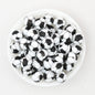 15mm Black and White Patterned Silicone Round Beads 50pcs 4