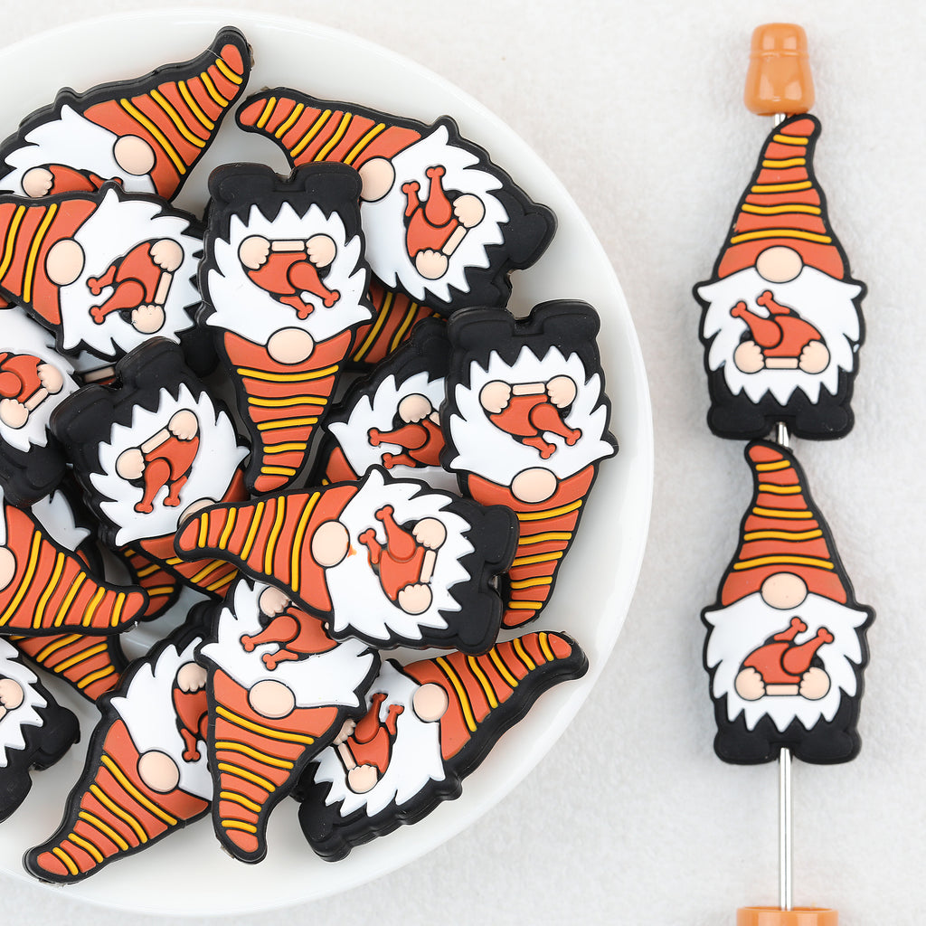 Thanksgiving Turkey Dwarf Silicone Focal Beads 20pcs 