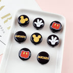 16mm Black Acrylic Character Round Beads with Face Icons 20pcs 2