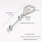 Beadable Bottle Opener Stainless Steel Silver Polished Finish 3