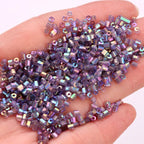 Iridescent Seed Bugle Glass Beads 3mm Mixed Colors 3000pcs 2