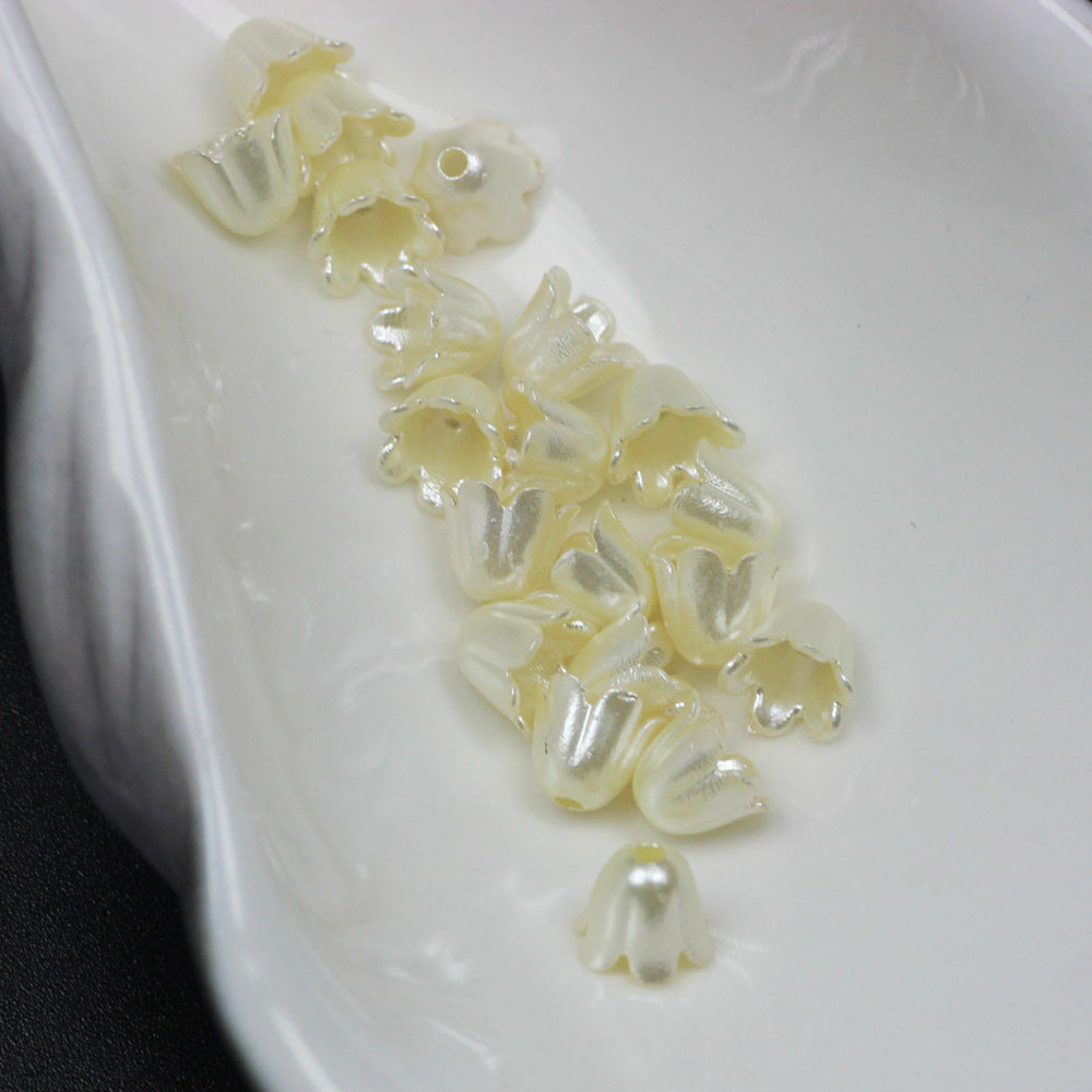 Pearl Small Bell Orchid Acrylic Beads 8*7mm Colored 100pcs 3