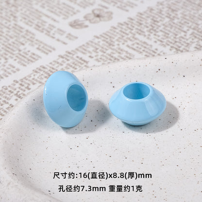 Colorful 16mm Large Hole Round Acrylic Spacer Beads 40pcs 9