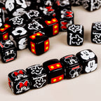 Cartoon Square Acrylic Beads 14mm Black Mickey 10pcs