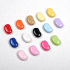 Painted Pea Acrylic Beads 15mm Glossy Jelly Bean Style 50pcs 2