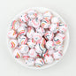 15mm Printed Pattern Silicone Beads Colorful Design 50pcs 6