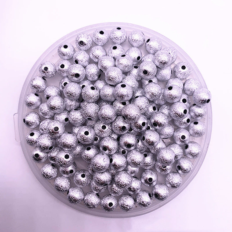 Spray Painted Acrylic Beads 4-12mm Matte Metallic Textured Finish 3