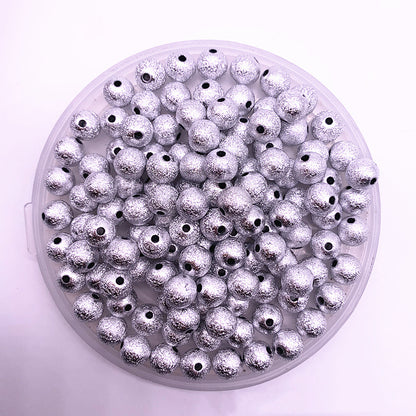 Spray Painted Acrylic Beads 4-12mm Matte Metallic Textured Finish 3