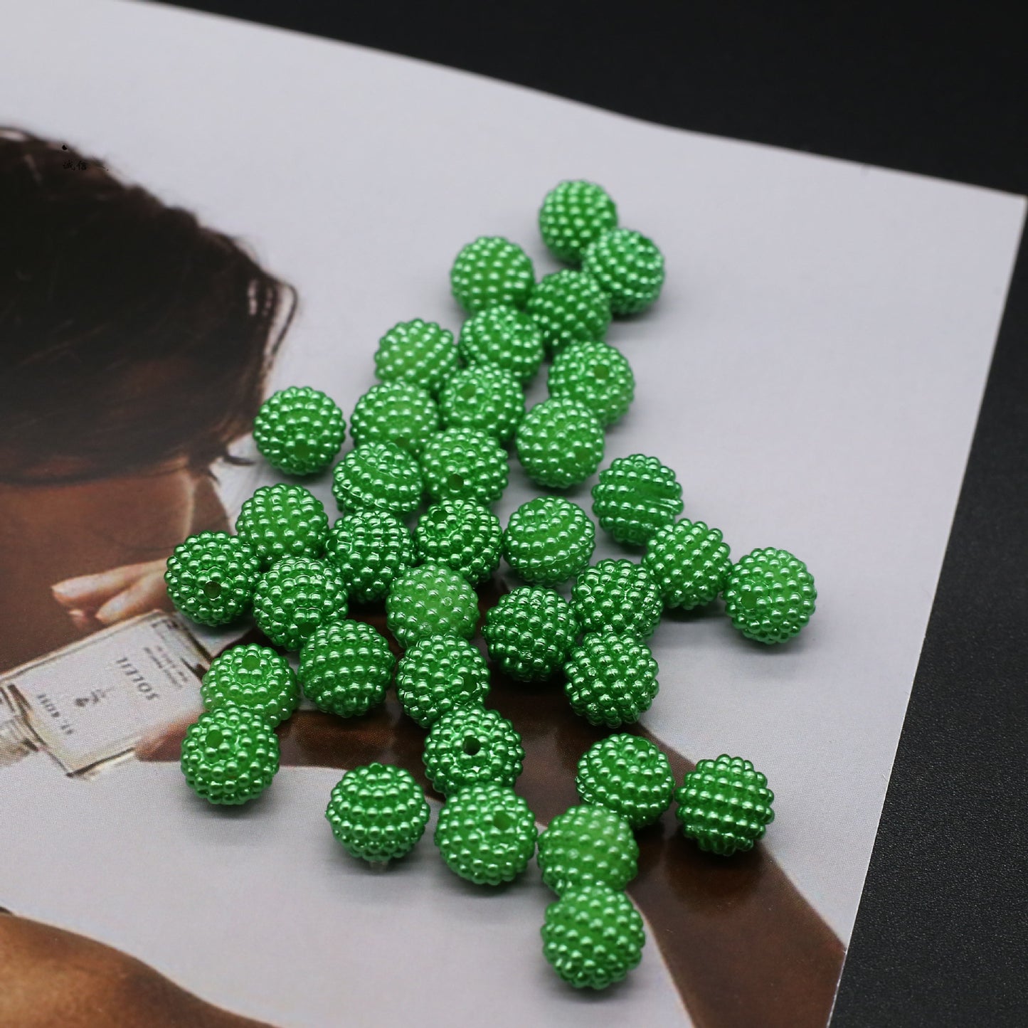 Opaque Bubblegum Beads 20mm Imitation Pearl Waxberry Textured 200pcs 11