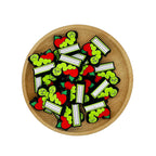 Silicone Focal Beads Caterpillar Green Critter on Apple on Book Stack 20pcs 2