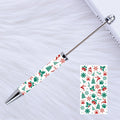 Beadable Pen Plastic Printed Pumpkin Ghost Spider Bat Halloween 2