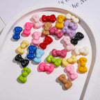 Painted Mini Bow Acrylic Beads 13mm Glossy Mixed Colors 50pcs 4
