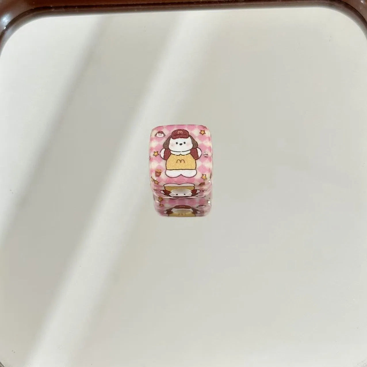 Square Acrylic Beads 14mm McDonald's Puppy Series Colorful 10pcs 3