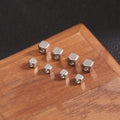 Stainless Steel Square Metal Beads 3mm 4mm Chamfered Polished 100pcs 2