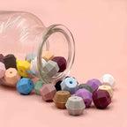 18mm Faceted Silicone Beads Colorful Geometric Shape 50pcs 2