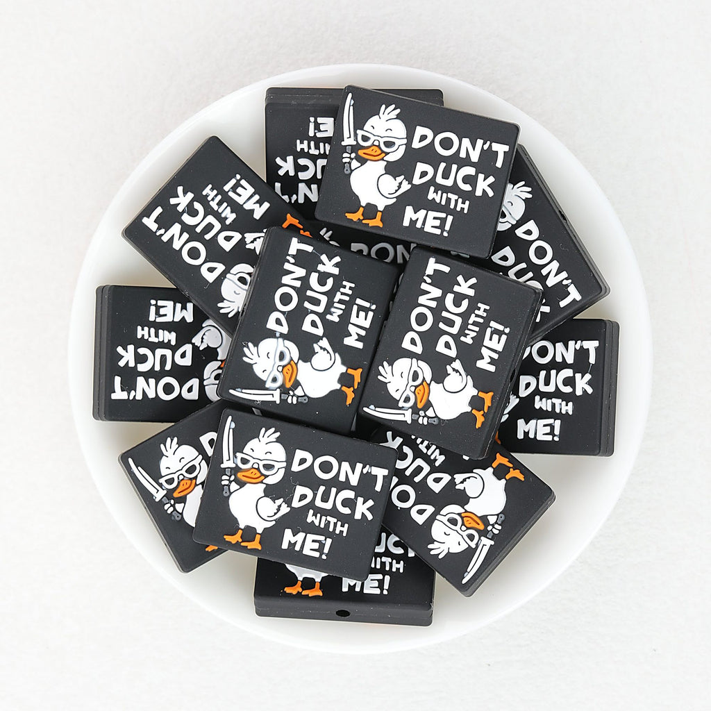 Silicone Focal Beads Handsome Ducks Black Sunglasses Sword 20pcs
