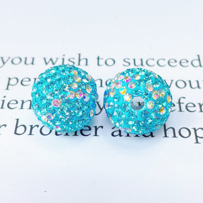 Colored Clay Ball Rhinestone Beads 16mm Glass Glaze 20pcs 8