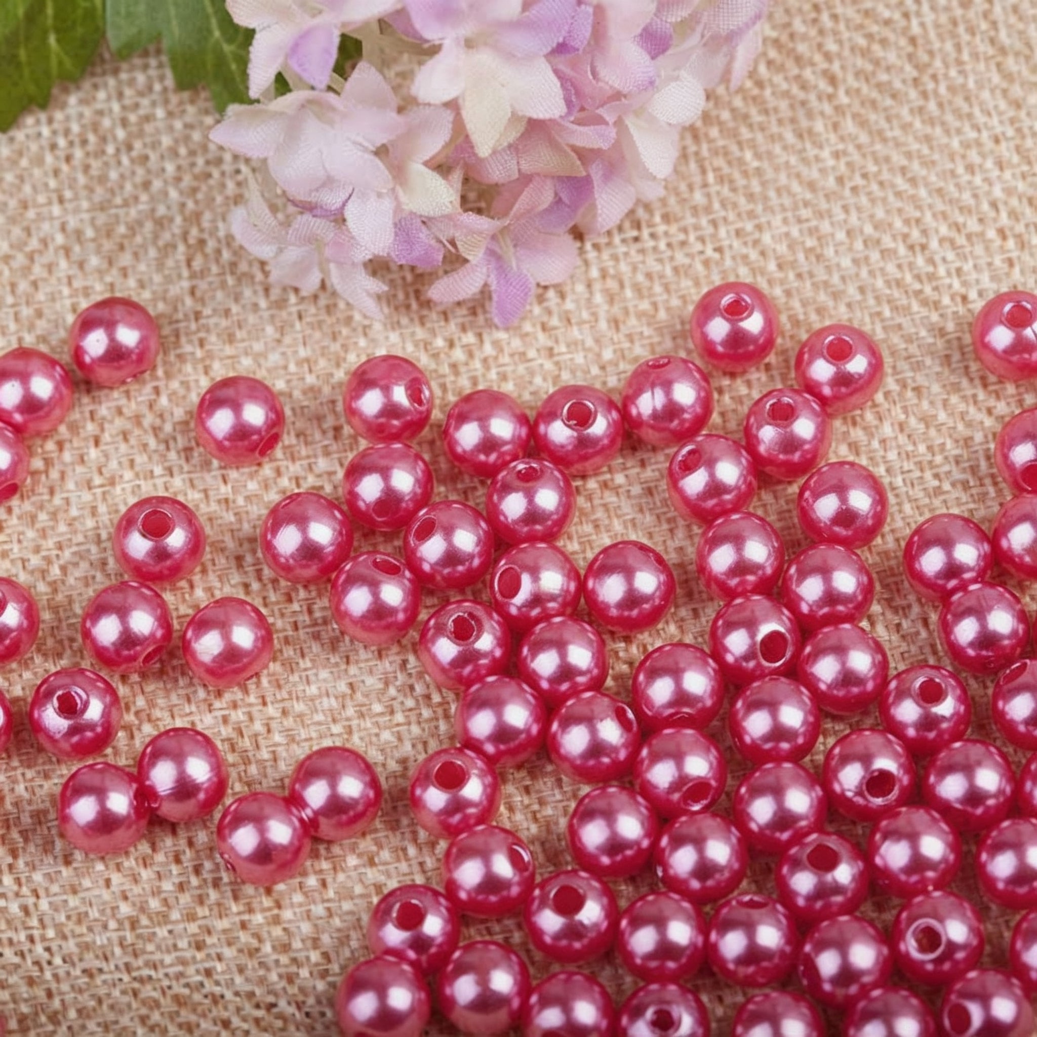 Round Faux Pearl ABS Plastic Beads Wholesale, Colorful Shiny Craft Colors, 6mm