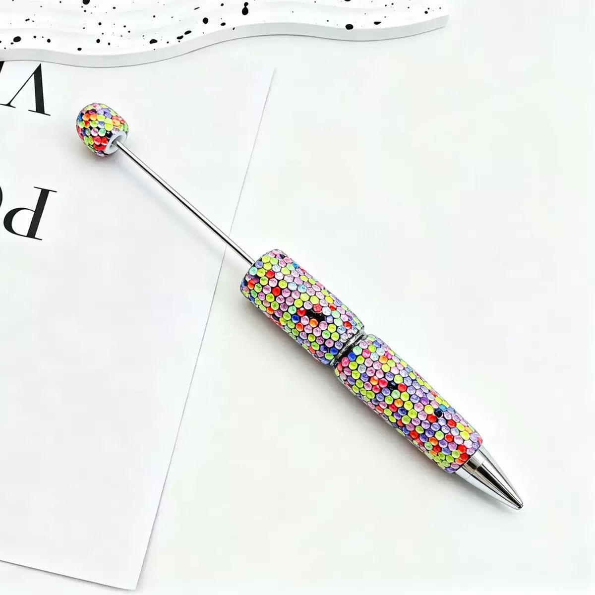Beadable Pen Wholesale, Colorful Full Rhinestone Design Glass Decoration
