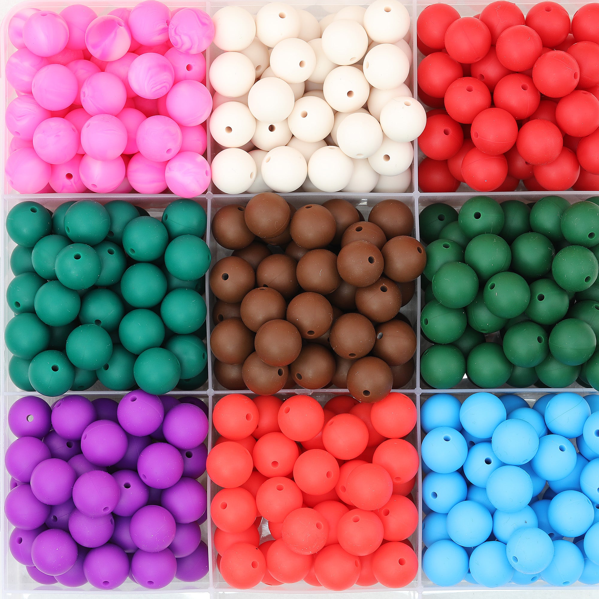 50pcs 15mm Solid Color Round Silicone Beads-32 Colors（124-150