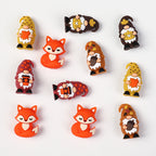3D Autumn Gnome and Fox Silicone Focal Beads Fall Theme 20pcs 4