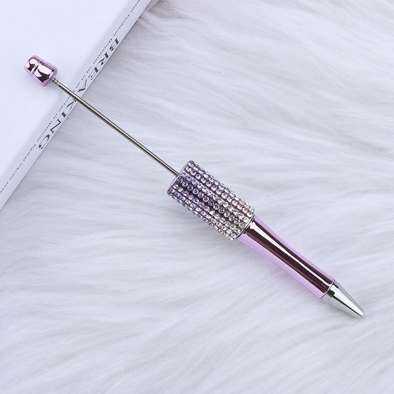 Beadable Pen with Rhinestone Grip and Decorative Cap Multiple Colors 17