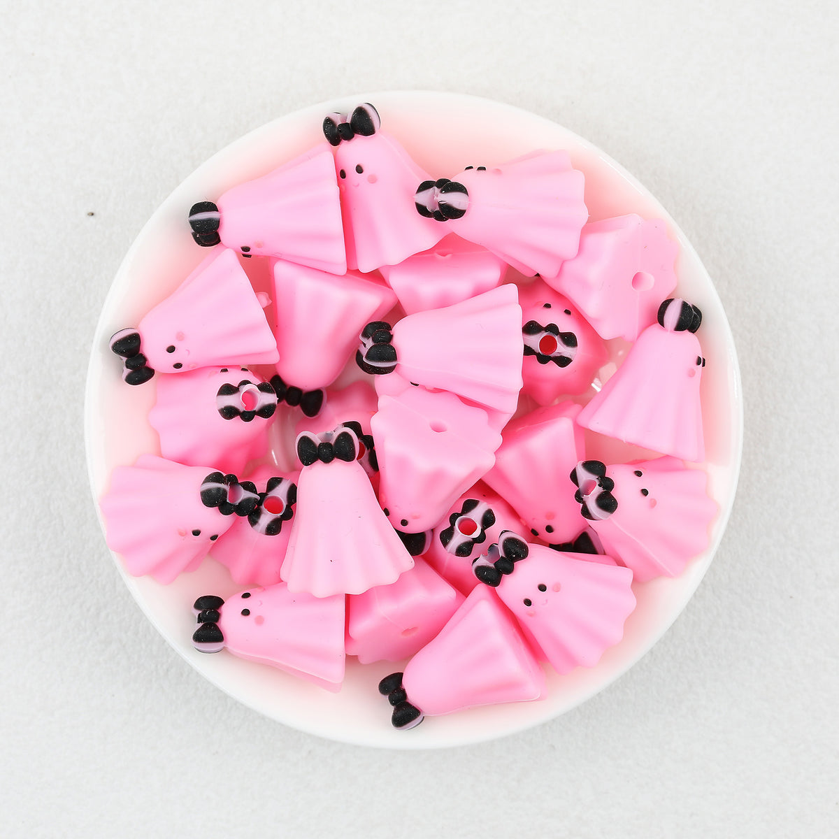  3D Halloween Bow Ghost Silicone Focal Beads 20Pcs 4