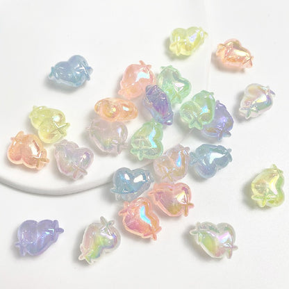 UV Finish Heart Star Acrylic Beads 14x20mm Glow In The Dark 50pcs 5