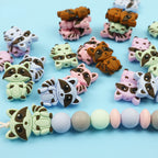 Silicone Focal Beads Little Bear Sitting Pose 10pcs 3