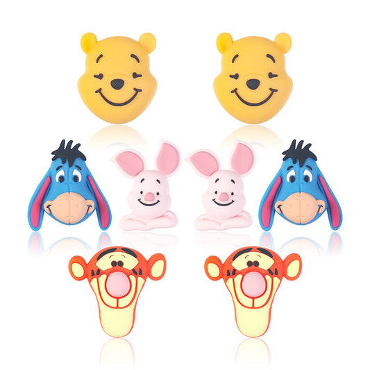 Silicone 3D Focal Beads Disney Character Avatar Smiling Face 20pcs