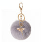 Pom Pom Keychain Alloy Ballet Girl Gold Tone with Rhinestones 12