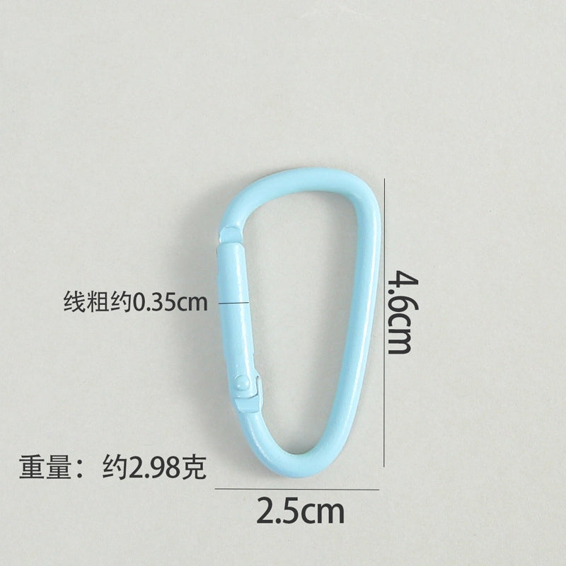 Metal D Shaped Spring Trigger Key Rings 46mm Colorful Painted 20pcs 3