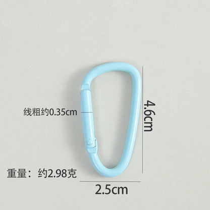 Metal D Shaped Spring Trigger Key Rings 46mm Colorful Painted 20pcs 3