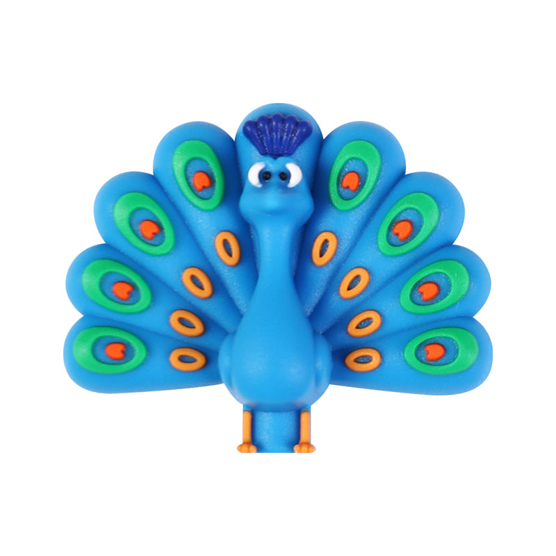 3D Bird Silicone Focal Beads Owl Peacock Cute Animal Charms 20pcs 11