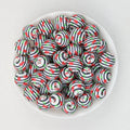 15mm Fruit Pattern Printed Silicone Round Beads 50pcs - Cherry Ring