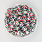 15mm Fruit Pattern Printed Silicone Round Beads 50pcs - Cherry Ring