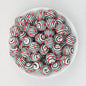 15mm Fruit Pattern Printed Silicone Round Beads 50pcs - Cherry Ring