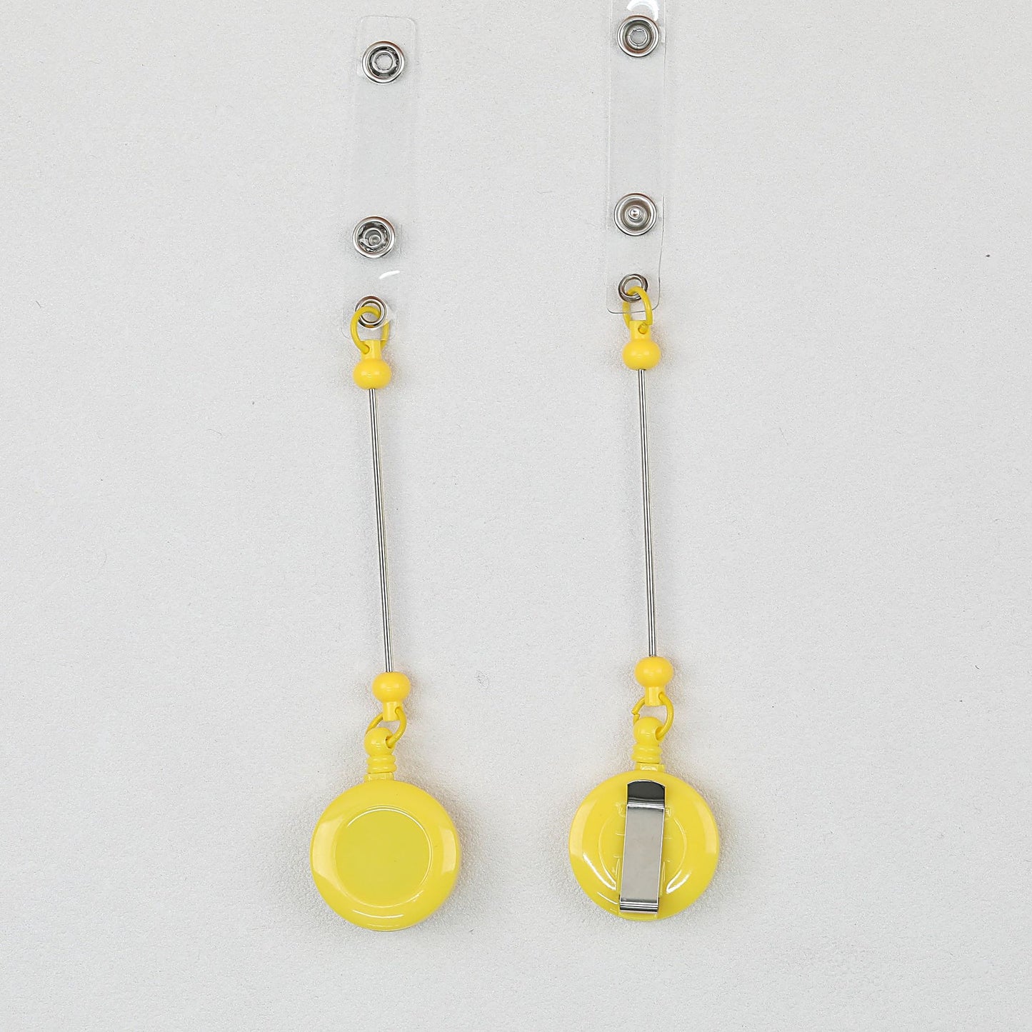 Beadable Badge Reels Retractable ID Keychain Clip - Candy yellow