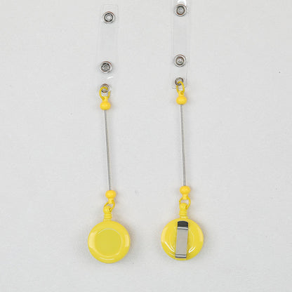 Beadable Badge Reels Retractable ID Keychain Clip - Candy yellow