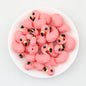 Cute 3D Flamingo Silicone Focal Beads Pink 20pcs 5
