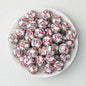 15mm Printed Silicone Beads with Nurse Ambulance and Floral Designs 50pcs - Skull