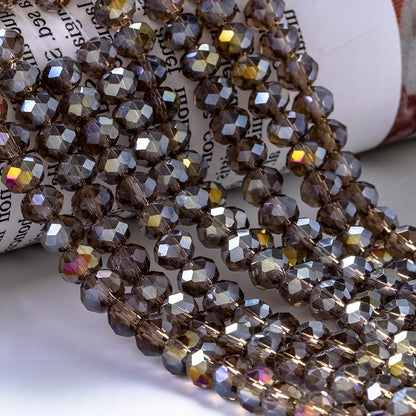 Electroplated Flat Glass Beads 8mm Colorful Mixed 10 Strands 17
